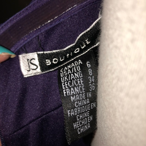 JS Boutique Beautiful Plum Ruched Gown - Picture 6 of 6